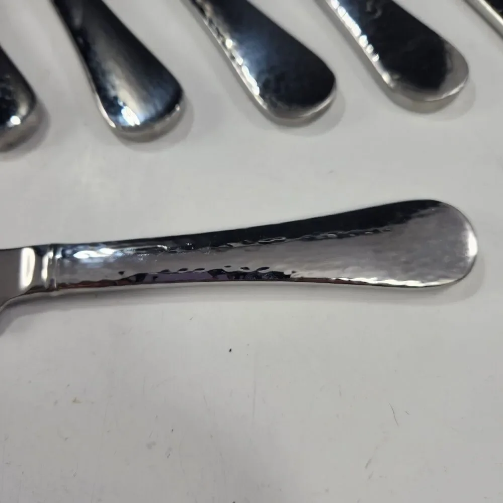 Reed & Barton RIVER Set 4 Knives Hammered Stainless 18/10 Flatware Dinner Knife